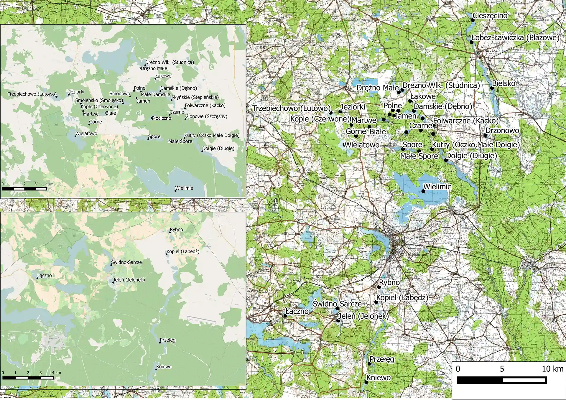 mapa jezior